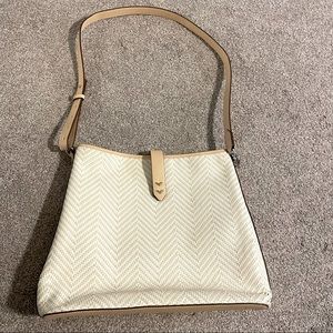 Stella & Dot Crosby Neutral Woven Chevron Hobo